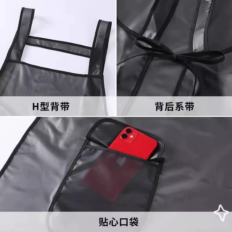 Waterproof transparent apron for food sleevless for work