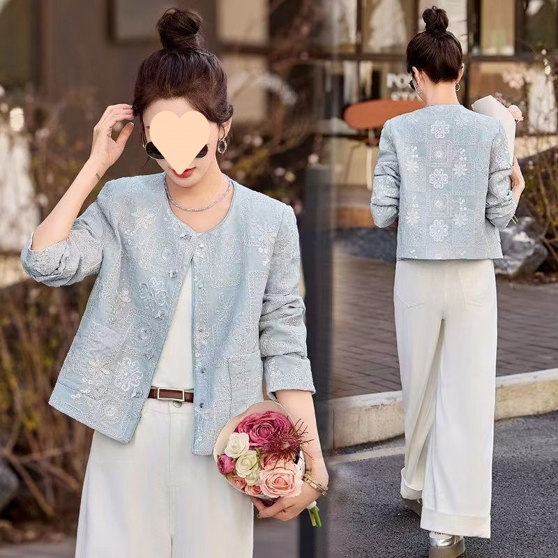 新中式国风短款外套女2025春季新款高级感小香风唐装重工刺绣上衣|undefined