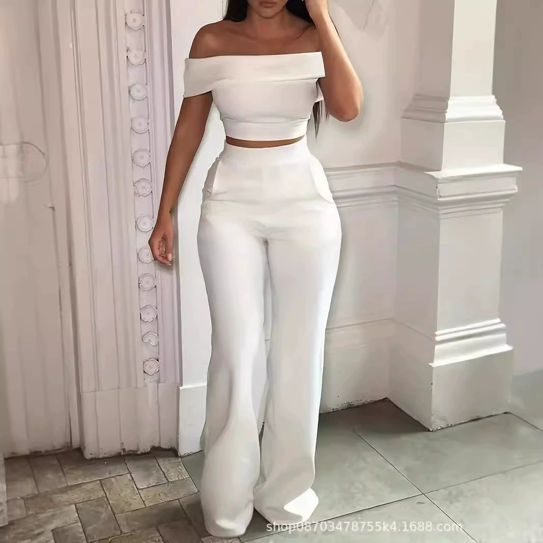 Новый темпераментный трансграничный женский топ-топ брюки повседневный набор