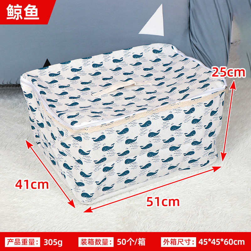 Cesta de almacenamiento de edredón de tela cesta de almacenamiento de ropa de lino de algodón simple con cremallera cesta de almacenamiento de artículos diversos