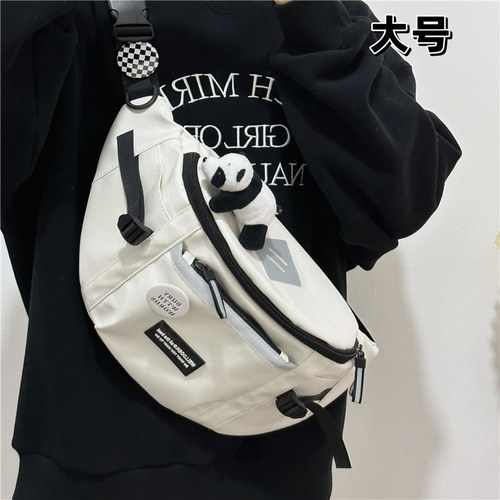 New chest bag for men, Japanese style Harajuku workwear style sports crossbody bag, Korean all-match student riding shoulder bag trendy