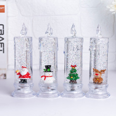 クリスマス透明注水シミュレーション電子ろうそくサンタクロース雪だるま雪雪ledろうそく小夜灯