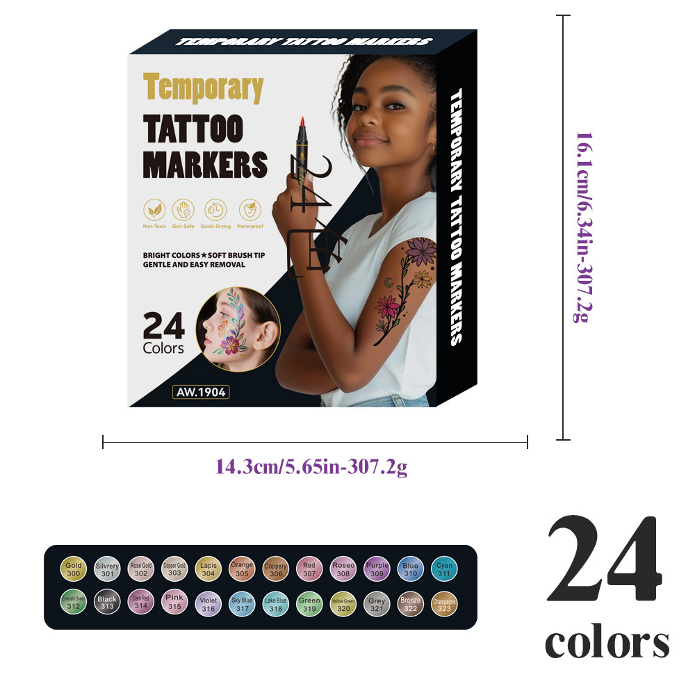 Ventas transfronterizas de marca de tatuaje acrílico lavable cabeza suave pluma de pintura corporal fiesta pluma de piel