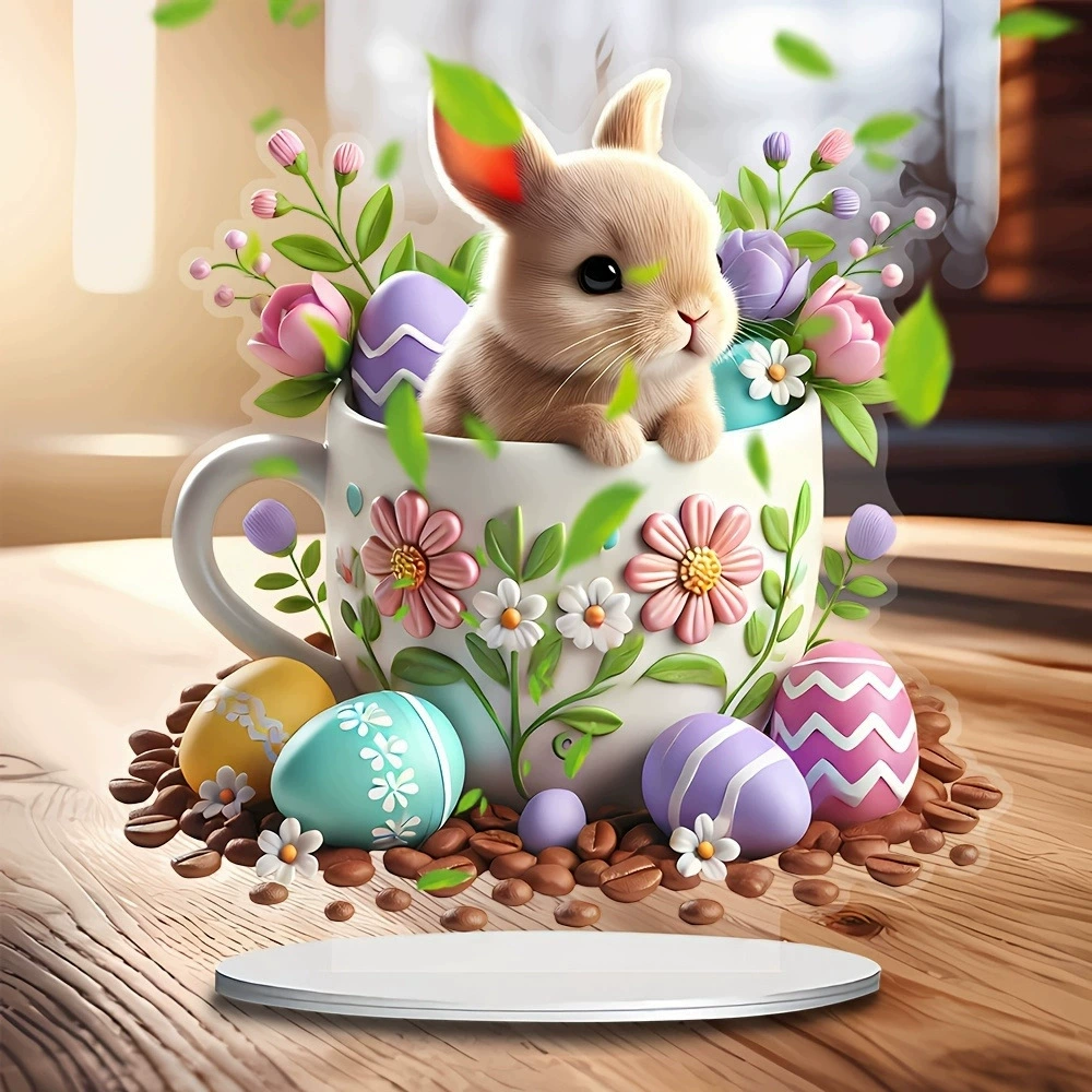 Трансграничные кроличьи яйца пасхальные украшения для домашнего стола украшения акриловый материал плоская спальня украшения гостиной