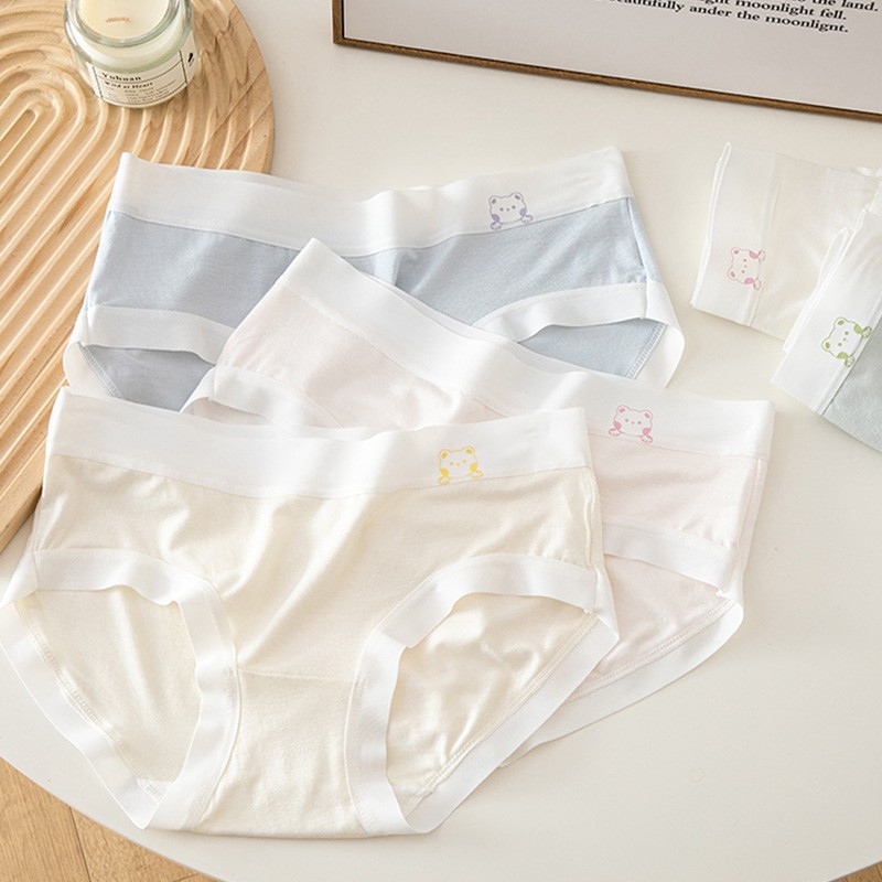 Modal Women's Underwear Seamless Pure Cotton 7A Antibacterial Crotch Breathable Mid-Waist Girls' Briefs Female Students Wholesale