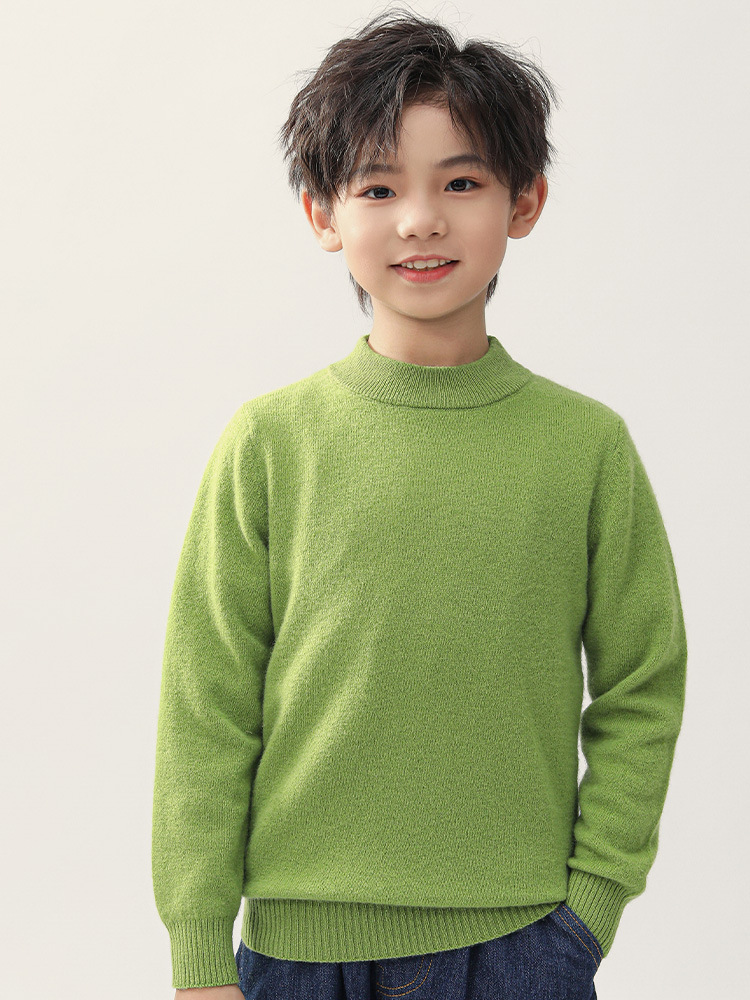 Children's demi-season woolen fashionable keep warm solid color base…