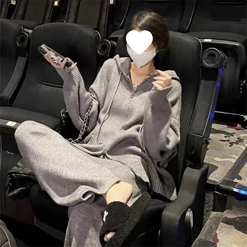 Maternity Wear, Lazy Style Suit, Loose Knitted Sweater, Slimming Spring and Winter Style Maternity Pants, Spring and Winter Style Two-Piece Set