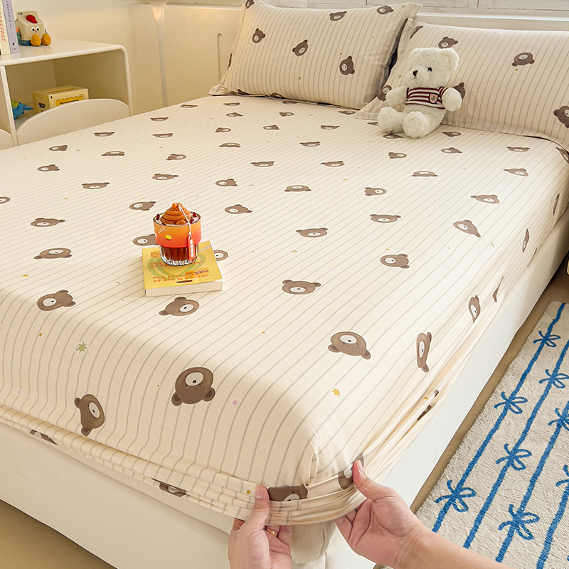 2025 nueva sábana de algodón pequeña fresca funda protectora de colchón de algodón de una sola pieza cubierta de cama para niños dormitorio 2025 nueva