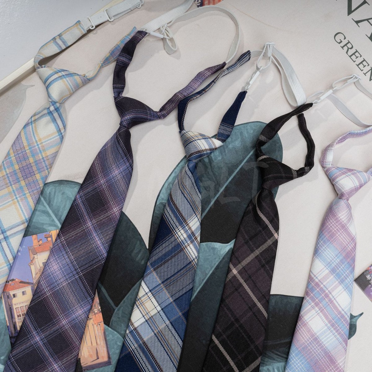 JK No-Knot Student Uniform College Anime Internet Celebrity Style Tie Set_voghion.com