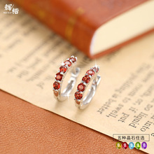 轻奢s925纯银耳环女豪镶天然水晶石得物小众耳饰女小红书爆款跨境