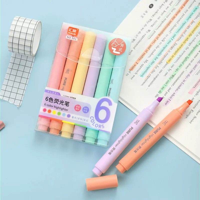 汇林 眼跨境荧光笔记本手写报纸学生记号颜色高价值艺术绘画涂鸦笔