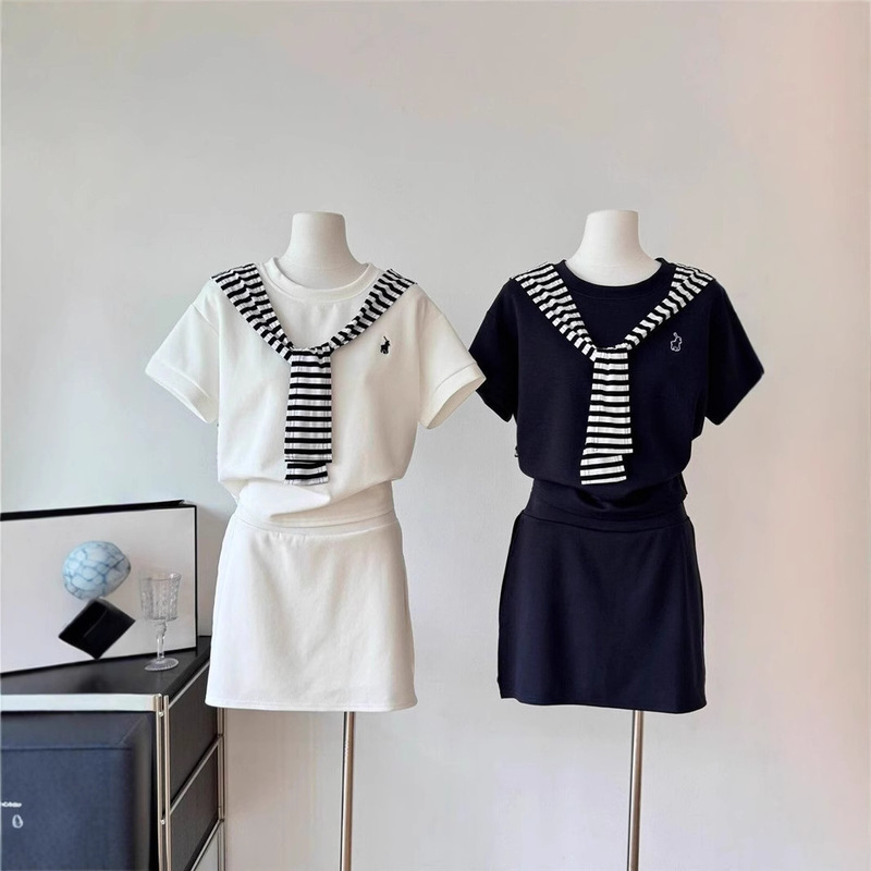 Korean Style Casual Sports Fashion Pony Loose Shawl Three-piece Suit Women's Summer New Suit with a Complete Set