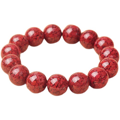 Raw ore high content crystal sand cinnabar round bead bracelet men's and women's purple gold sand bracelet jewelry live supply wholesale