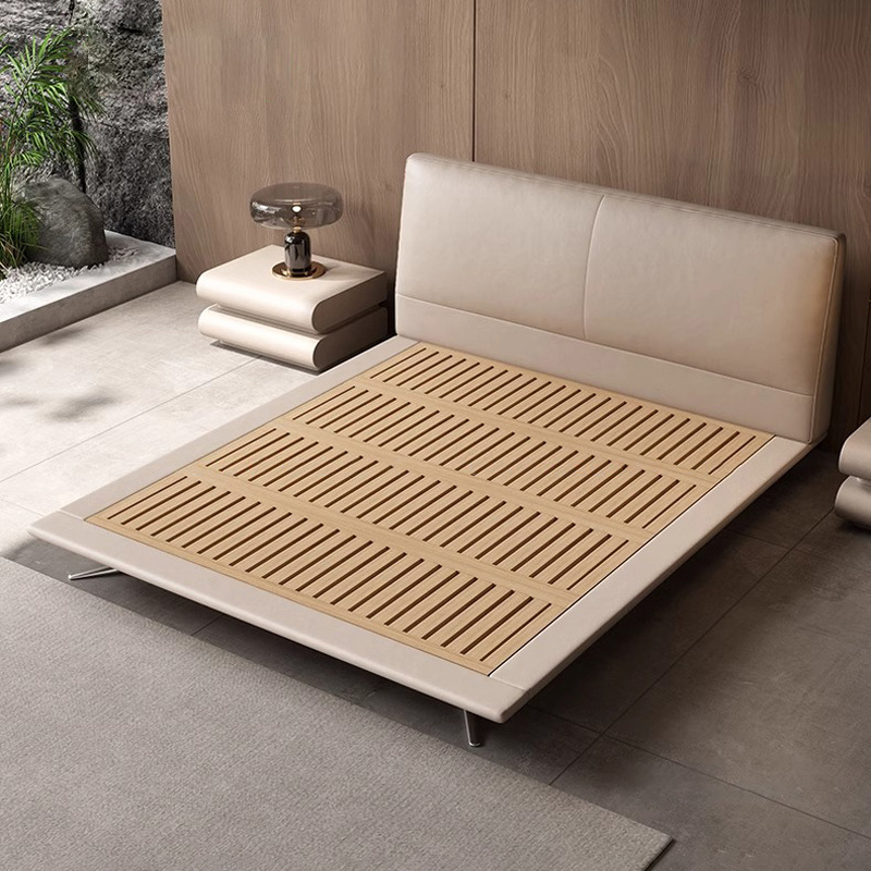 Cama de cuero estrella, cama queen, cama doble moderna y simple, cama de cuero, cama de cuero, cama de envoltura suave, cama de nuevo 2025.