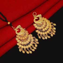 铜镀金饰品珐琅孔雀吊坠时尚大气国潮民族风孔雀项链女轻奢高级感