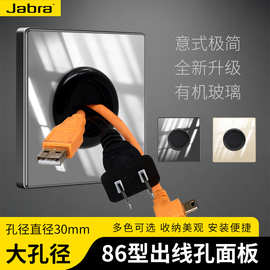 粘贴式出线孔面板电视墙网线空调出线孔面板家用装饰遮丑线孔面板