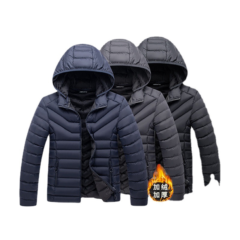 Abrigo acolchado de algodón transfronterizo para hombre forrado de lana extra grande de invierno más tamaño costilla de hombre acolchado de algodón abajo Abrigo acolchado de algodón abrigo gordo para hombre