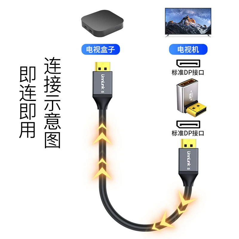 Адаптер DP 1.4 версии 8K60Hz внешний, для дисплея/видеокарты, алюминиевый корпус