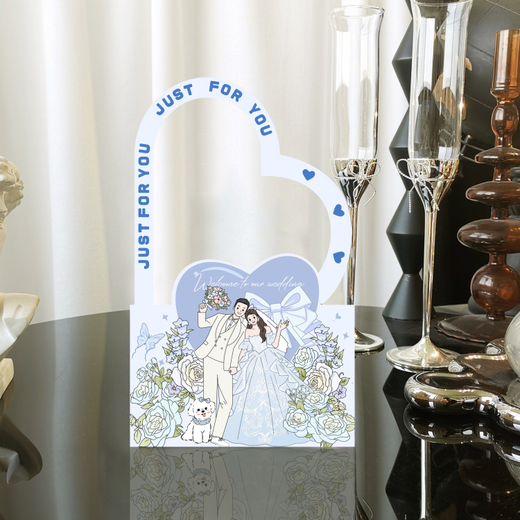 ネット赤手描き喜糖箱喜糖袋かわいい手描きイラスト婚約結婚領収書糖果箱手提げテーブル糖箱|undefined