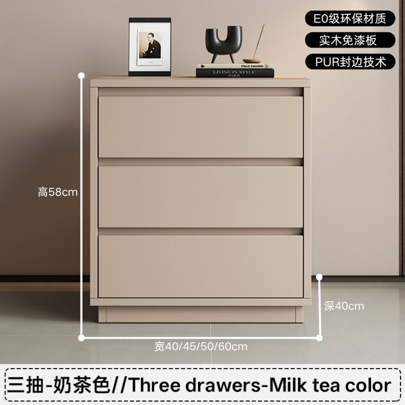 [MQ2 원목 무도장 3단서랍] 밀크티 컬러 높이 58cm