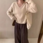 v领外穿套头宽松毛衣