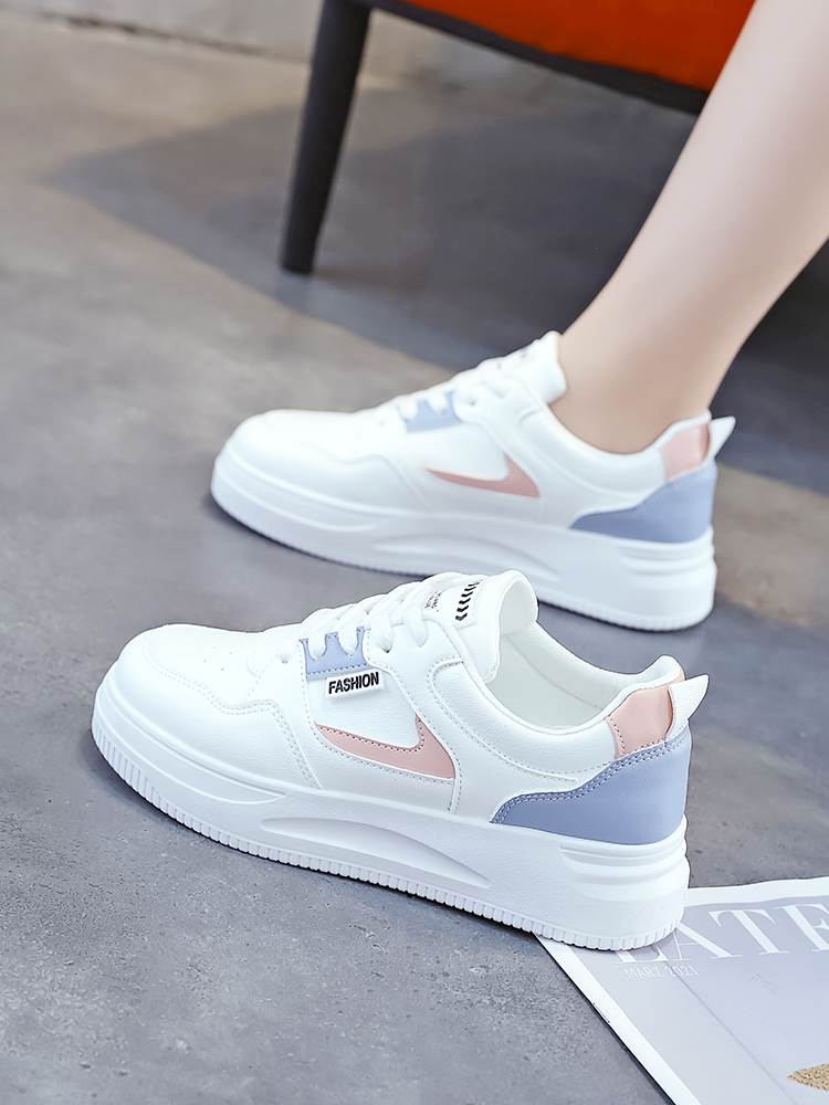 Women's Casual White Trainers Thick Sole Versatile Sport Shoes_voghion.com