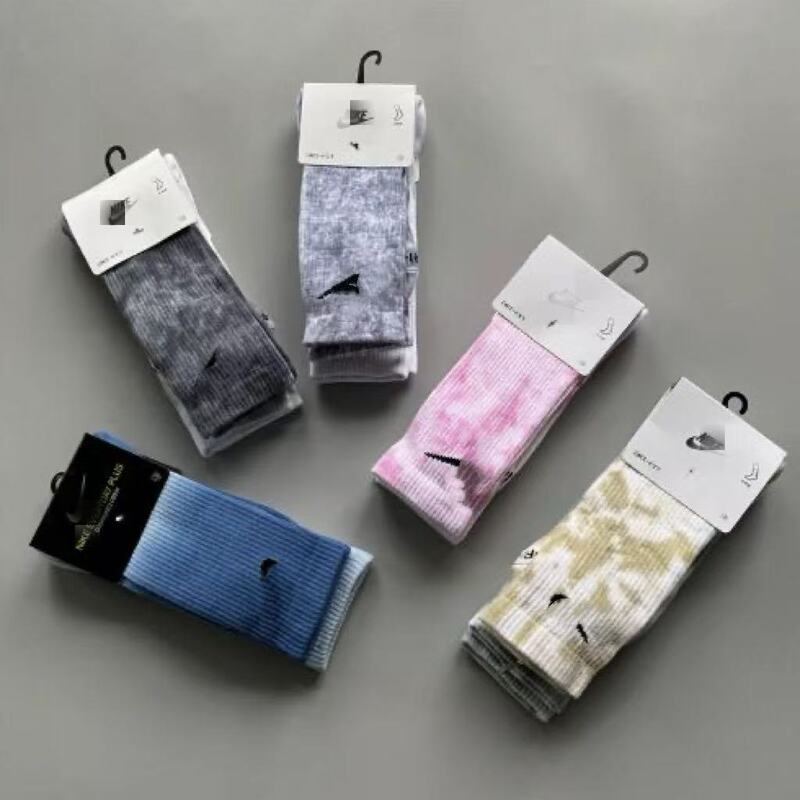 Suwan Nexst Tie-Dye Men's and Women's High-Top Towel Bottom Fashion Versatile Basketball Sports Socks Running Casual Socks