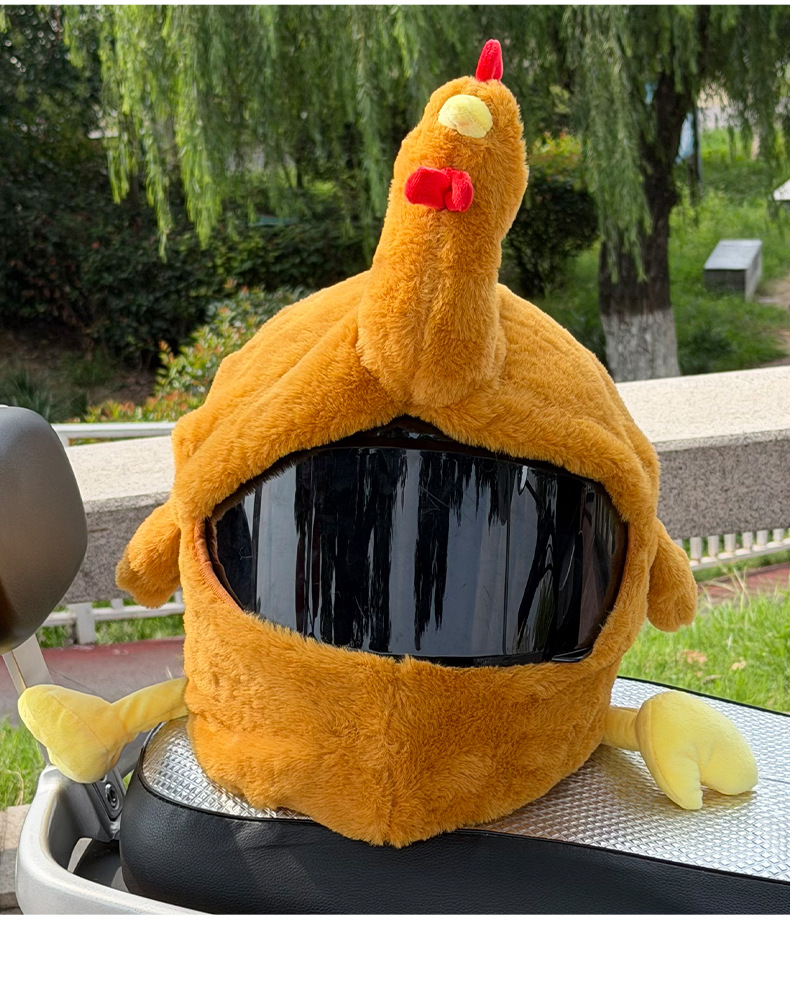 Cross-border motorcycle cartoon plush helmet cover, funny and cute mask for riding, full-face helmet plush protective cover