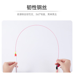 Commodity: Wholesale Cross-border Cat Wands with Bells, Cat Toys with Long Sticks, Dual Colors, Durable Feather Steel Wire Pet Toys