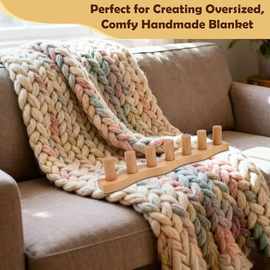 跨境木制手工编织工具织毛巾挂毯方形单头毛线短棒针织工具