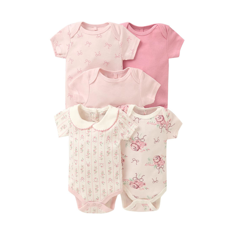 新型の赤ちゃんの半袖は夏のお尻の服のスーツの女の子の服の男の赤ちゃんのかわいいプリントの連体の服の卸売りに登ります。|undefined
