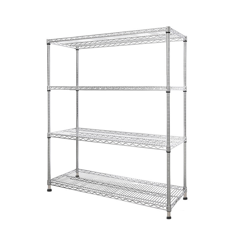 帯電防止クロムメッキワイヤーメッシュ棚、多層保管棚、車輪付き移動式資材棚、倉庫回転棚