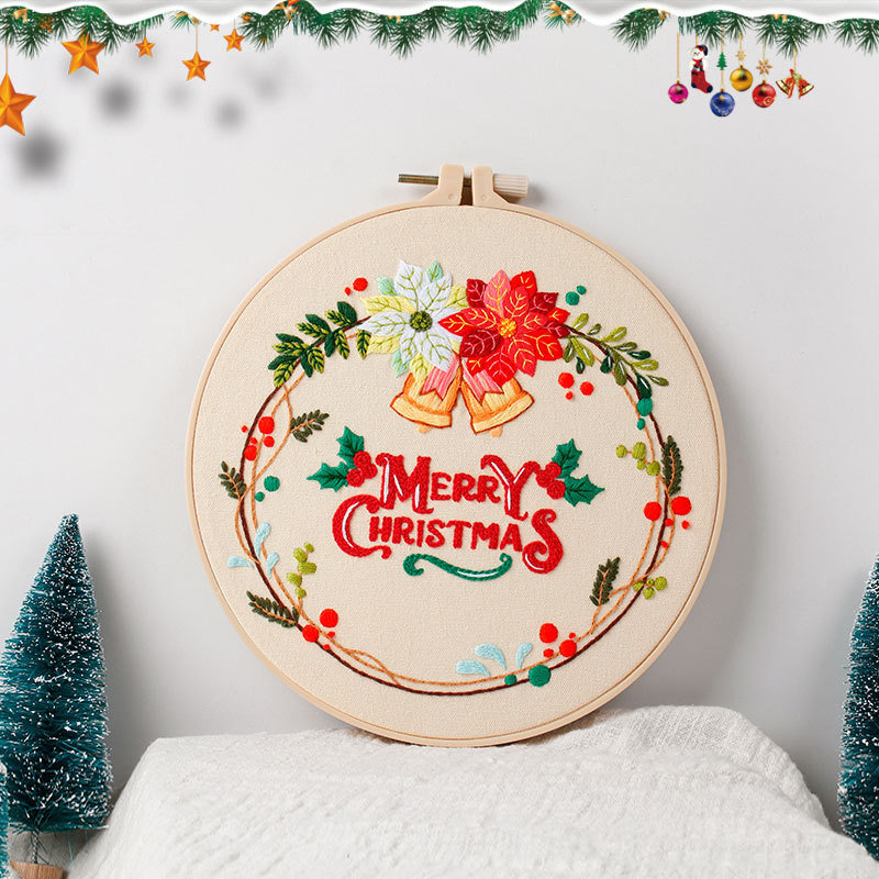 DIY bordado hecho a mano material paquete 2023 Navidad NUEVO ORIGINAL Feliz Navidad regalo Santa muñeco de nieve