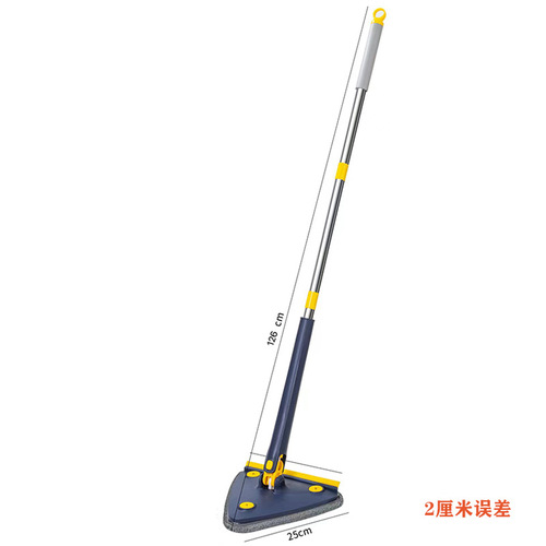 Hand-free triangle mop cleaning magic ceiling bathroom wall tile glass one swipe clean manual self-twist water