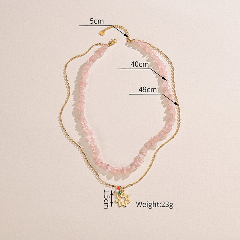 Fashion Round Stainless Steel Patchwork Layered Necklaces 1 Piece