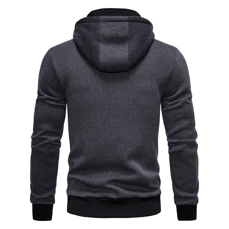 2024 spring clothing new men's fashion casual slim fit contrasting color hooded cardigan hoodie thin jacket_voghion.com