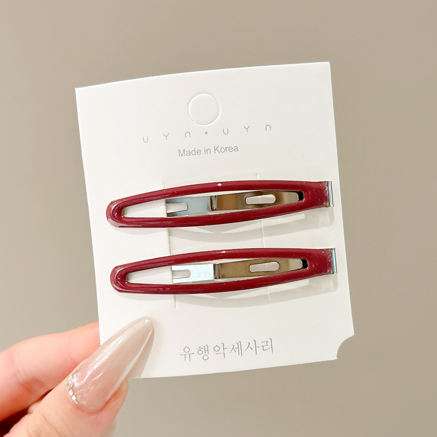 El clip de pestaña elíptica gota de agua adorable clip de cabello BB estriado gota de aceite color temperamento nuevo clip de cabello de moda