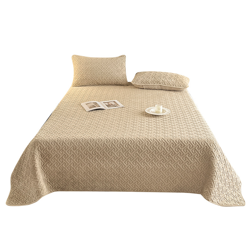 Winter Warm Milk Velvet Bedspread, Solid Color Bed Cover, Thickened Feather Silk Cotton Filling, Simple Bedding, Can Be_voghion.com