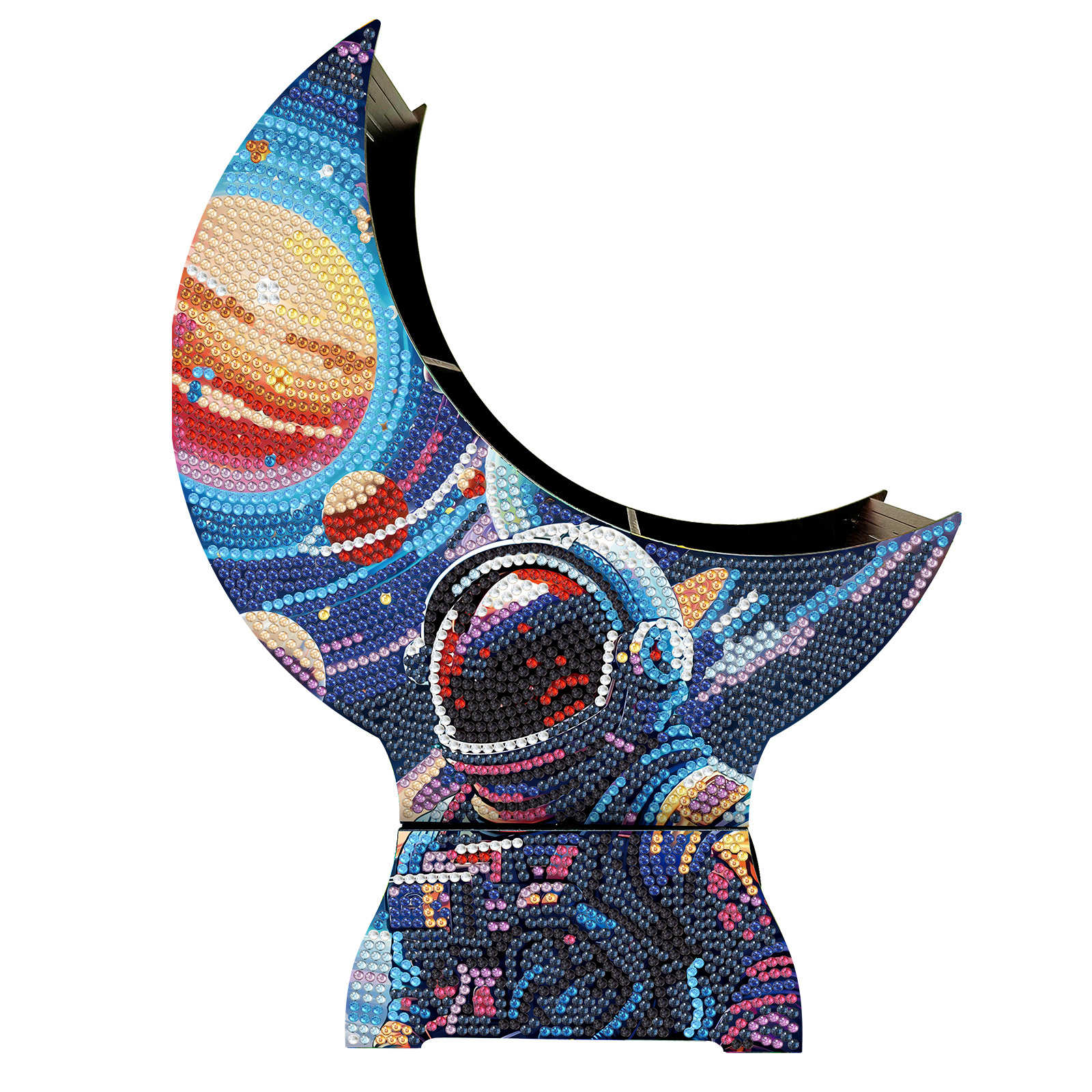 Explosiones transfronterizas de pintura de diamantes hechas a mano DIY caja de almacenamiento de ventilador de luna con cajón decoración de escritorio distribuible