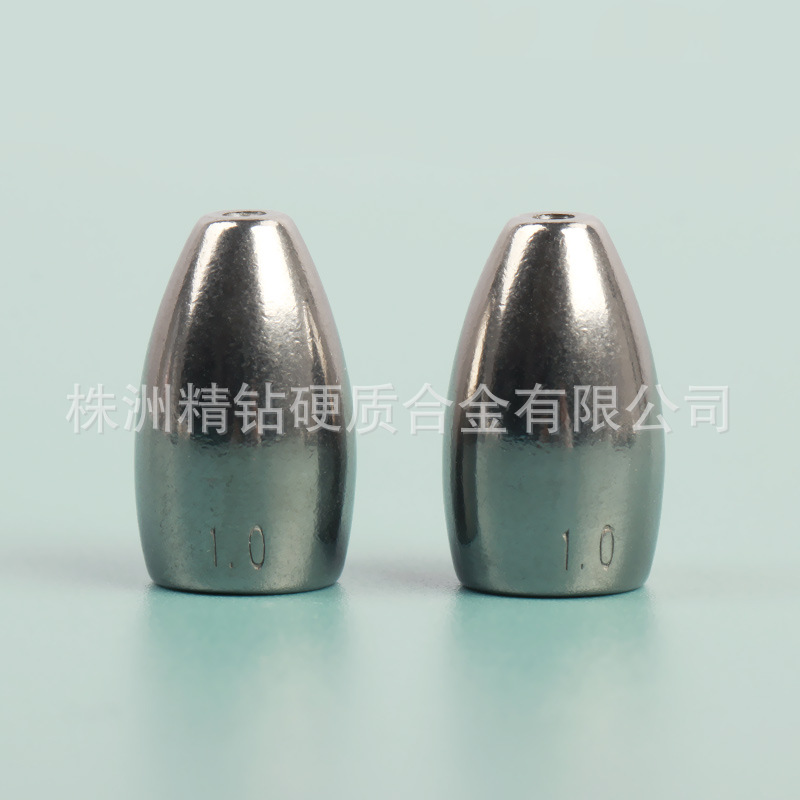 腰鼓子弹坠本色穿管 橄榄形钨钢鱼坠  路亚配重 尺寸规格齐全现货