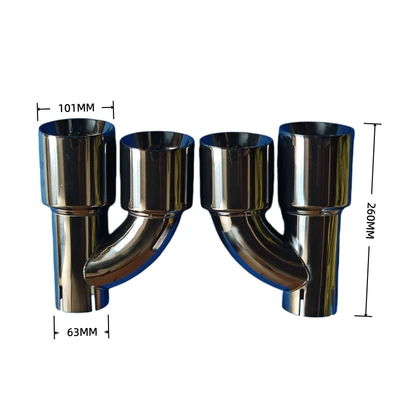 black exhaust tip, Exhaust pipe - 02-52009-external-split-101mm-welded-edge-external-split-h-type