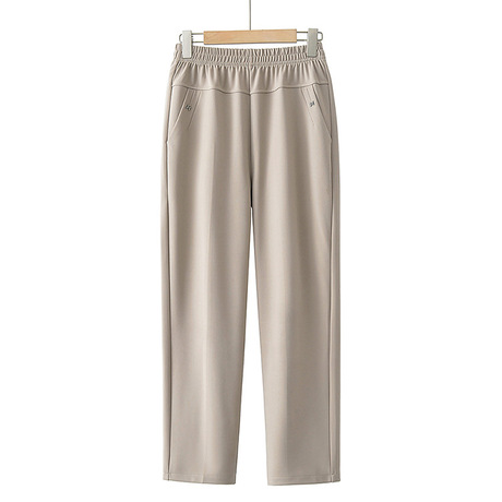 中年妈妈裤子夏季薄款九分裤宽松中老年女装长裤大码休闲直筒裤子