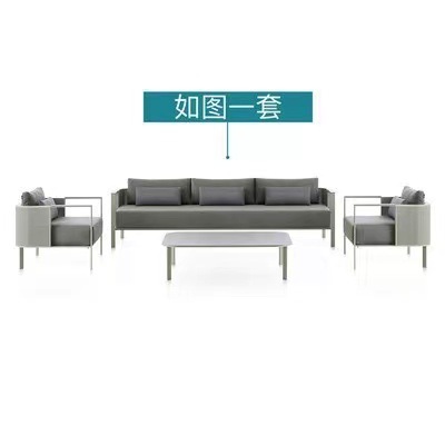 Muebles para patio, al aire libre, impermeables, resistentes al sol, para terraza de jardín, comunidad, asientos de acero inoxidable, sofá, estilo nórdico minimalista.