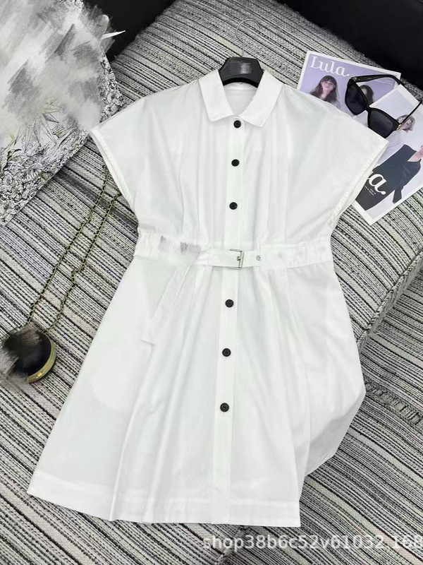 [Nanyou Rose 高級婦人服] 25 新しいフレンチスタイルフライングスリーブ刺繍ラペルシャツドレス|undefined