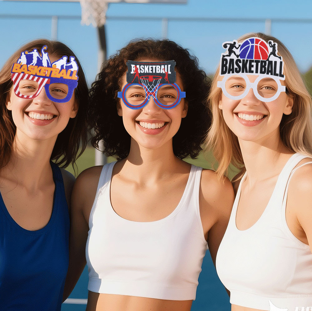 Nuevas gafas de fiesta con tema de baloncesto Juegos de juegos de baloncesto Decoración de juegos de baloncesto Aficionados animando Marco de gafas fotográficas