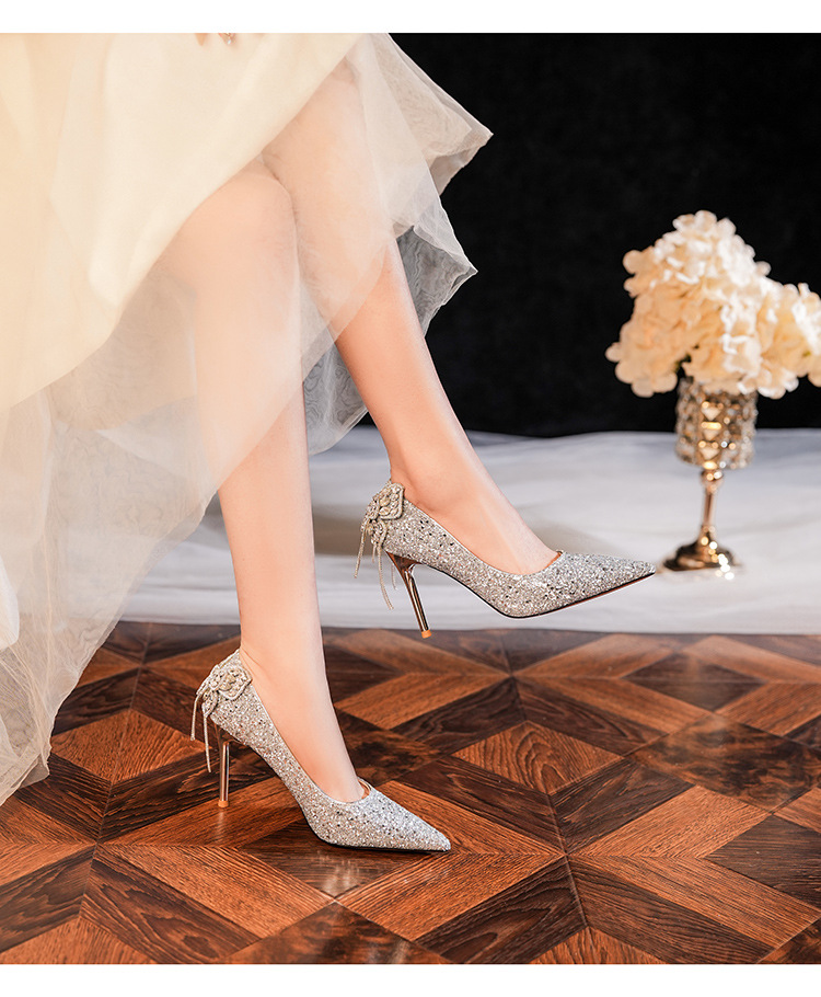 Glitzer High Heels Mit Schleife Und Strass Für Partys_voghion.com