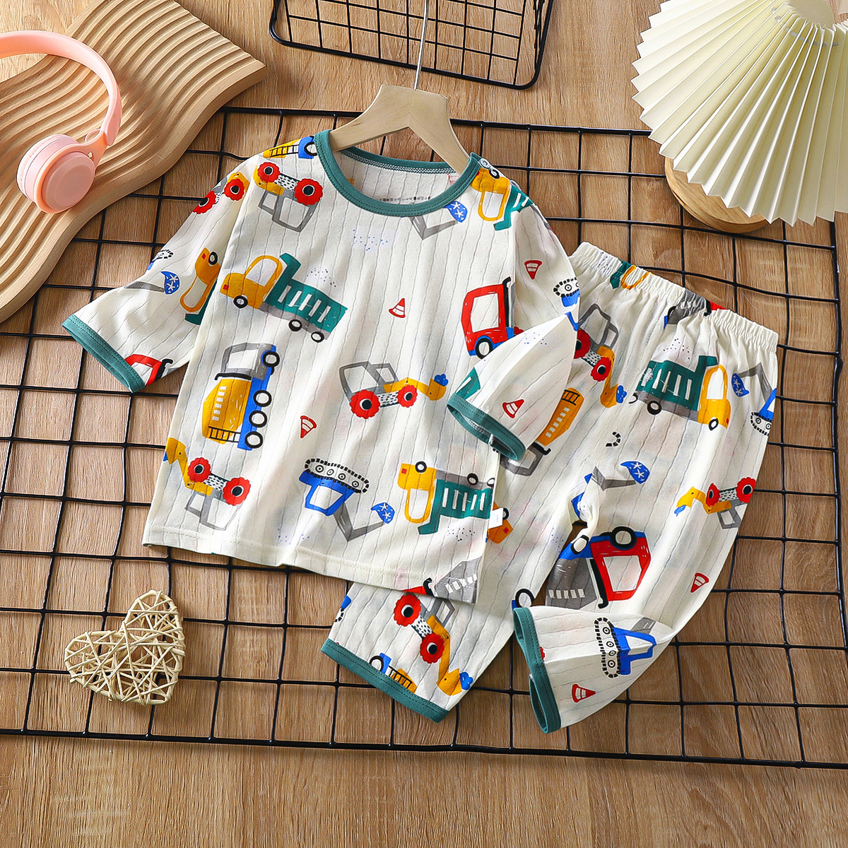 [Distribución automática exclusiva] pijamas de bebé para niños traje Algodón puro aire acondicionado ropa y niñas clase A manga larga