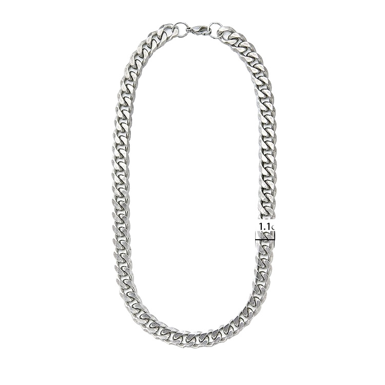 Collier cubain en acier titane 2026 pour homme, polyvalent, inaltérable, original, personnalisable, simple et tendance. Chaîne clavicule pour homme._voghion.com