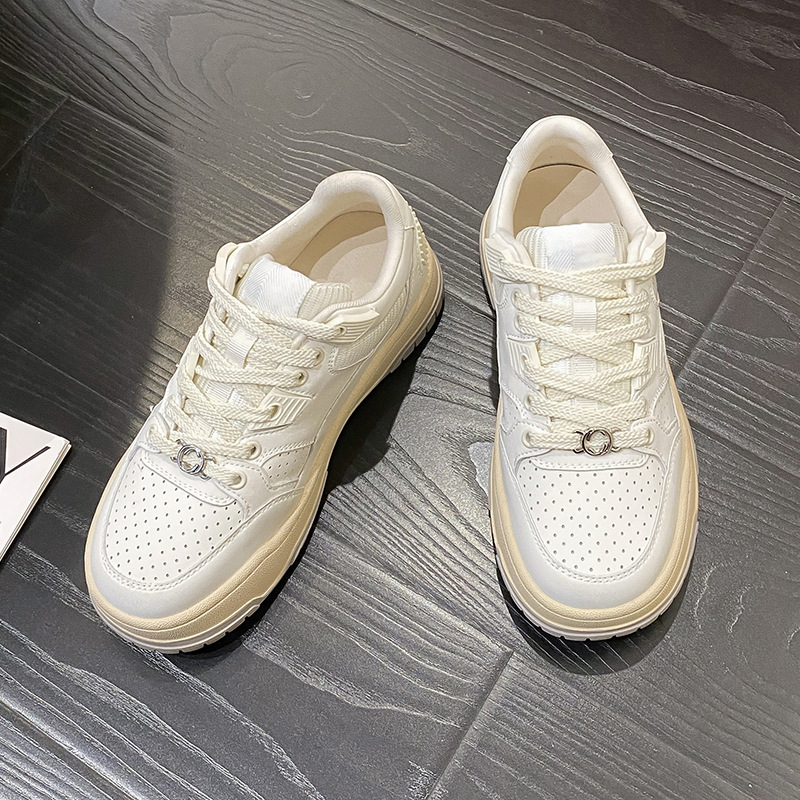 Small niche design, fashionable temperament, thick soled white for women 2024 new Korean version, comfortable and_voghion.com