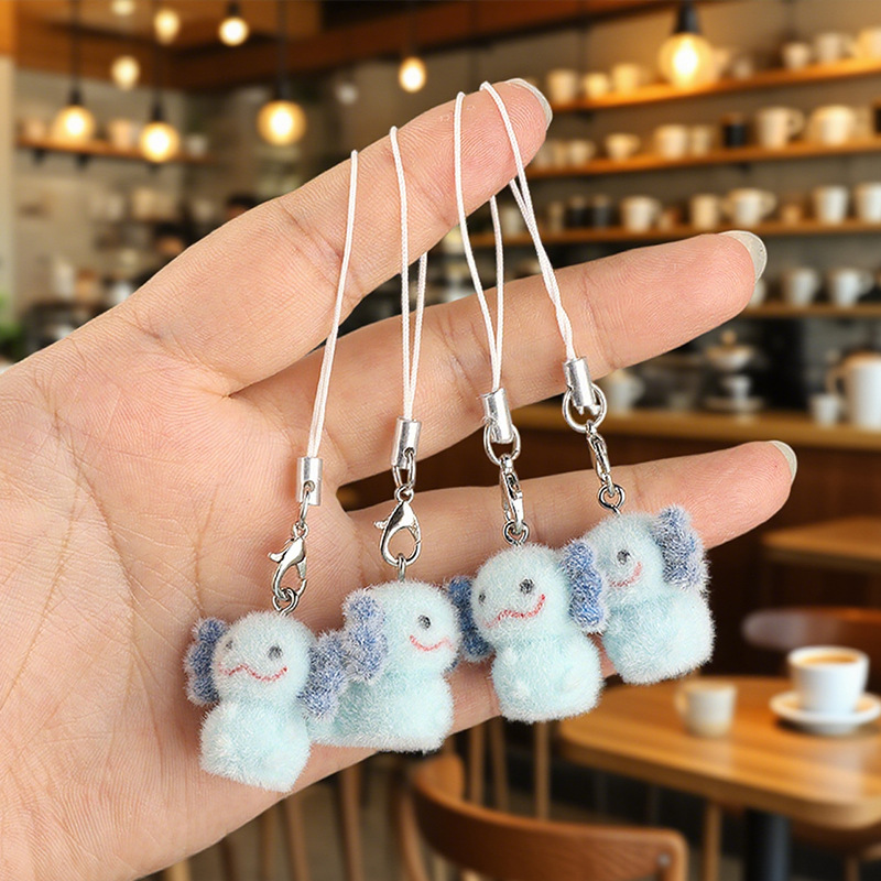 Cute Stereo Flocking Resin Hexagonal Dragon Pendant Mini Doll Mobile Phone Pendant DIY Key Chain Pendant